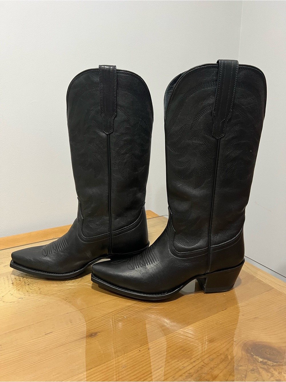 Tecovas The Annie Midnight Black Western Heeled Boots US 9 B